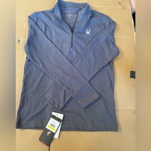 Spyder Gray Quarter-Zip Pullover with Light Blue Logo